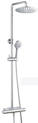 Dinding Dual Shower Kepala Dinding dipasang Chrome stainless steel kamar mandi kamar mandi Thermostatic hujan Shower Set