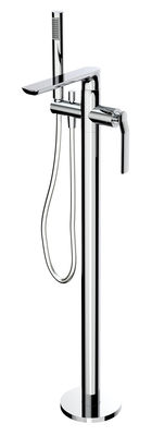 Tembaga Kromium Keran bak mandi berdiri bebas Single Lever Wall Mounted