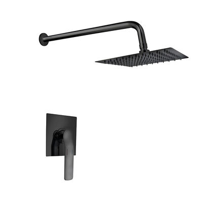 Single tuas tersembunyi di dinding kamar mandi atau shower mixer hitam kamar mandi keran kuningan keran shower dingin dan panas OEM