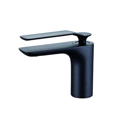 Air dingin dan air panas OEM Basin Mixer Faucet Single Lever Kamar mandi Matt Hitam