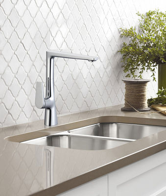 Cold And Hot OEM dapur wastafel keran Kuningan Chrome Single Lever