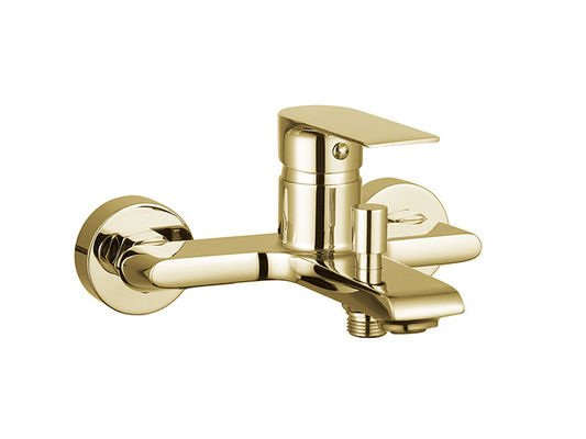 Single lever mandi atau shower mixer kamar mandi warna emas kuningan keran keran air dingin dan air panas dirancang modern OEM