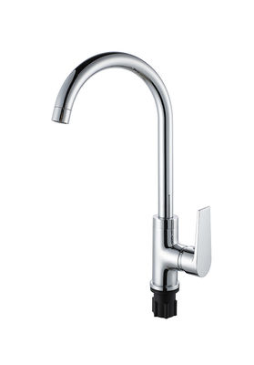 Chrome Kuningan Dingin Dan Panas OEM Dapur Sink Mixer Tap Single Lever