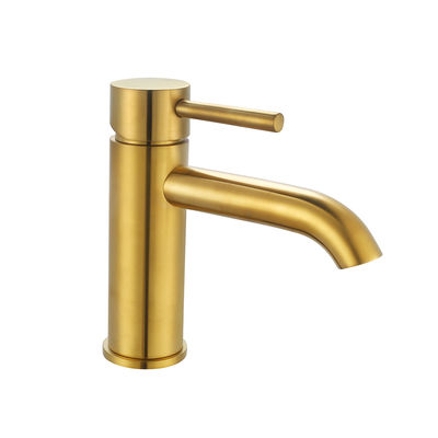 Kamar Mandi Emas Kuningan Modern Single Lever Basin Tap Hot Cold Water Dispenser Faucet