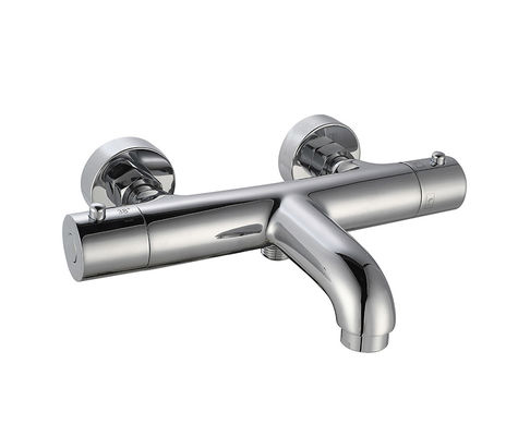 Temperature Thermostaic Disesuaikan Mandi Atau Shower Spout Mixer Kamar Mandi Warna Chrome Kuningan Keran OEM Bulat Klasik