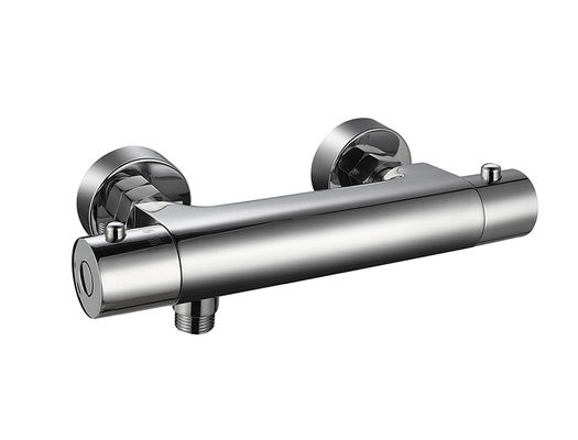 Thermostaic Suhu Disesuaikan Shower Spout Mixer Kamar Mandi Warna Chrome Kuningan Keran OEM Bulat Klasik