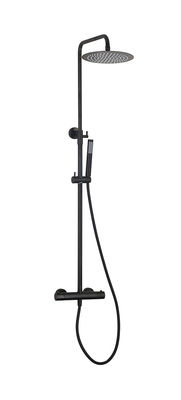 Matt Hitam Kuningan Mandi Shower Faucets Thermostatic Suhu disesuaikan