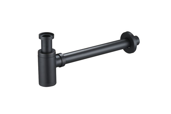 Matt Sifon Hitam Kamar Mandi OEM Toilet Sink Drain Untuk Cuci Basin Zinc Botol Trap