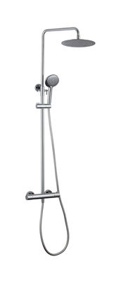 Suhu yang disesuaikan keran termostatik Shower Terpapar Kolom Mixer Set Kuningan Chrome