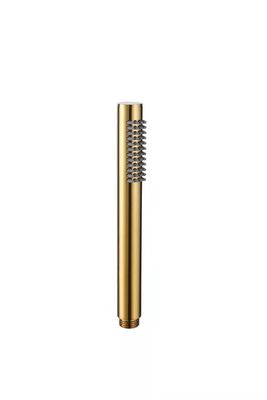 Mikrofon kuningan handshower mandi tangan untuk kolom mandi disikat emas kamar mandi silikon nozzle mudah membersihkan OEM bulat