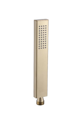 Mikrofon kuningan handshower mandi tangan untuk kolom mandi disikat emas kamar mandi nozzle silikon mudah bersih persegi OEM