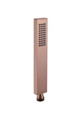Perunggu mikrofon handshower mandi tangan untuk kolom mandi mawar emas kamar mandi silikon nozzle mudah bersih persegi OEM