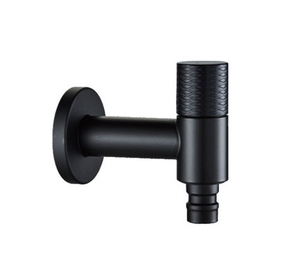 Matt Hitam SUS304 Bibcock Cold Water Basin Tap Mixer Single Wall Mounted OEM