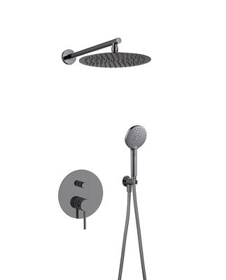 3 Fungsi Di Dinding Shower Faucet Gun Metal OEM Disembunyikan Di Dinding