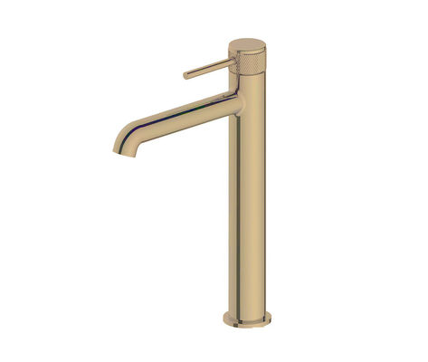 Kuas emas yang disikat Basin Mixer Faucet Single Lever Kamar mandi tinggi