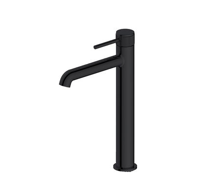 Tembaga Ringular Knurl Handle Kamar Mandi Matt Hitam Tinggi Body Basin Mixer