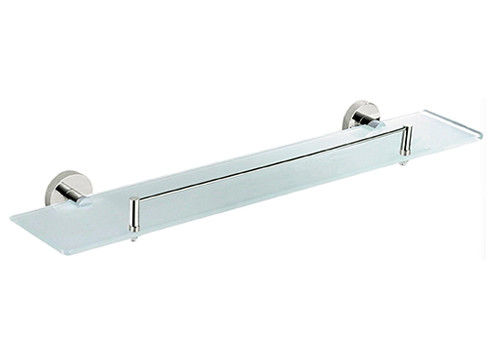 Modern Simple Round Odm Glass Shelf Holder Oem Sus304 Chrome Permukaan Tembok Dipasang