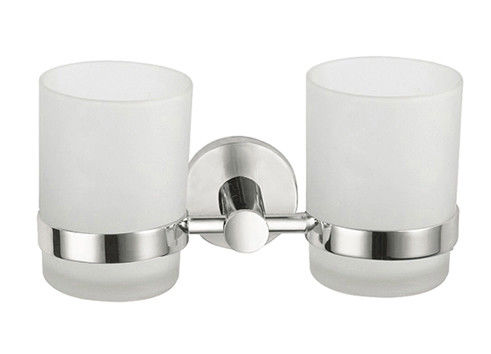 SUS 304 Double Tumbler Holder Glass Polished Chrome OEM ODM