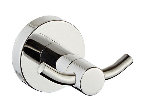 Aksesoris Kamar Mandi Dinding SUS304 Double Robe Hook polished chrome clssical desain bulat OEM ODM