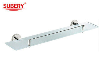 Modern Simple Round Odm Glass Shelf Holder Oem Sus304 Chrome Permukaan Tembok Dipasang