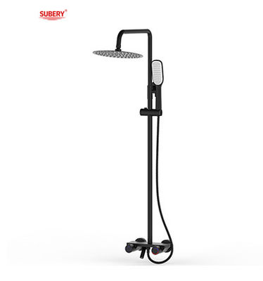 Matt Hitam Kuningan Mandi Shower Faucets Thermostatic Suhu disesuaikan