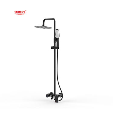Matt Hitam Kuningan Mandi Shower Faucets Thermostatic Suhu disesuaikan
