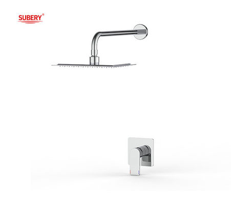 Single tuas tersembunyi di dinding mandi atau shower mixer dengan mandi hujan dan mandi tangan kamar mandi keran keran kuningan krom OEM