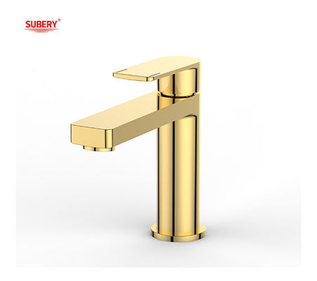 OEM Kuning Kuning Basin Mixer Tap Single Lever Kamar Mandi Air Panas Dan Dingin