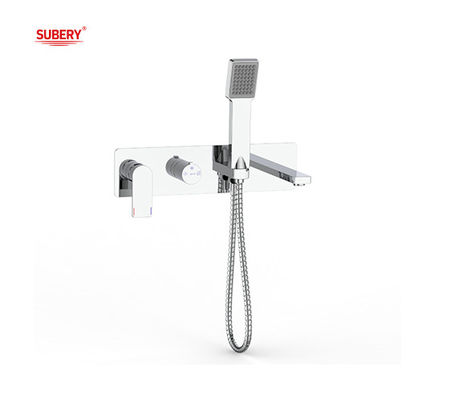 Mandi modern dipasang di dinding mandi mixer keran Kuningan Chrome Single Lever