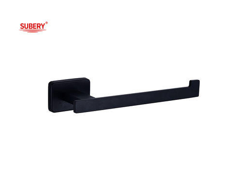 Zinc Wall Mounted Bathroom Accessories WC pemegang kertas toilet roll matt hitam persegi panjang desain OEM ODM