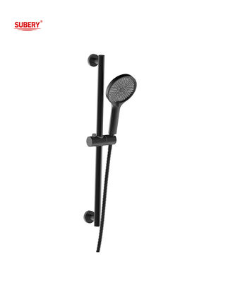 3 Fungsi SUS304 Mat hitam handheld Shower Slide Bar Bulat Klasik