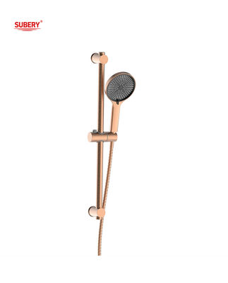 ABS Plastik Shower Rail Bar SUS304 3 Fungsi Kamar Mandi Mawar Emas Bulat Klasik