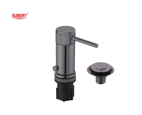 Modern Single Lever Bidet Ducha Kuningan Ringling Knurl Handle Gunmetal Tap
