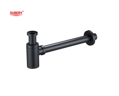 Matt Sifon Hitam Kamar Mandi OEM Toilet Sink Drain Untuk Cuci Basin Zinc Botol Trap