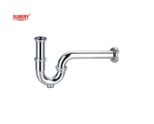 Tembaga toilet wastafel drainase botol perangkap siphon kamar mandi pipa p-perangkap untuk wastafel krom OEM