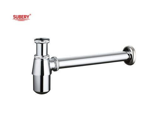 Pipa tangki botol kuningan baskom toilet drainase sifon kamar mandi p-tangki untuk baskom cuci krom OEM