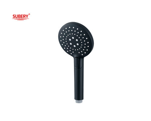 ABS plastik 3 fungsi handshower mandi tangan untuk shower kolom matt hitam kamar mandi silikon nozzle bulat mudah bersih OEM