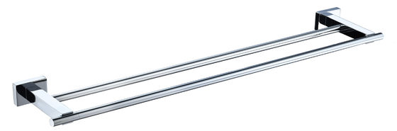 Dinding dipasang Stainless Steel kamar mandi Dinding dipasang Handuk Bar Rak Single disikat dipoles Hitam persegi pemegang handuk mandi