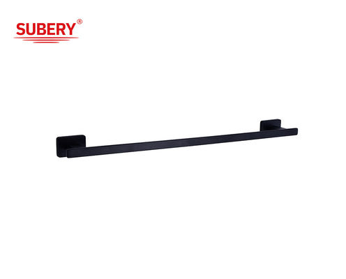 Zinc Towel Rack Kamar Mandi Single Matt Hitam Oem Zinc Base Bentuk persegi panjang