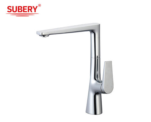 Cold And Hot OEM dapur wastafel keran Kuningan Chrome Single Lever