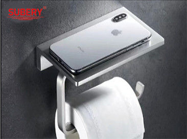 SUS304 Wall Mounted Tissue Holder Dengan Rak Ponsel