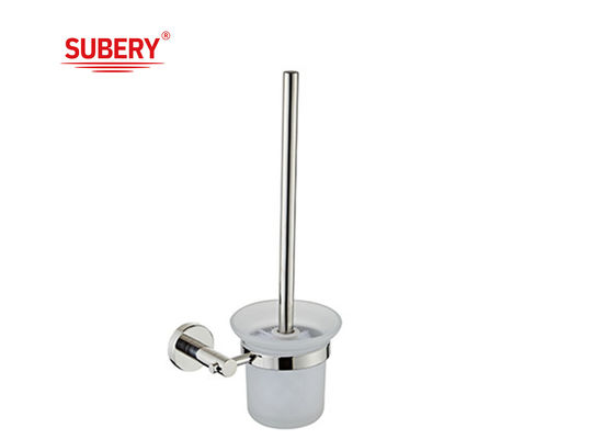 pemegang sikat toilet baja tahan karat SS304 pemegang sikat toilet dipasang di dinding dengan gelas