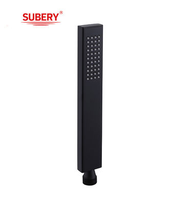 Mikrofon kuningan handshower mandi tangan untuk mandi kolom hitam kamar mandi silikon nozzle mat mudah bersih persegi OEM