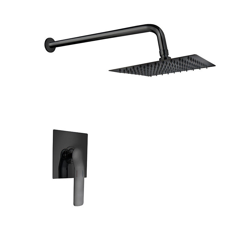 Single tuas tersembunyi di dinding kamar mandi atau shower mixer hitam kamar mandi keran kuningan keran shower dingin dan panas OEM