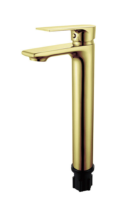 Keran Basin Tinggi Mixer Single Lever Kamar Mandi Kuning Kuning Perunggu Hot And Cold Water Dispenser Keran
