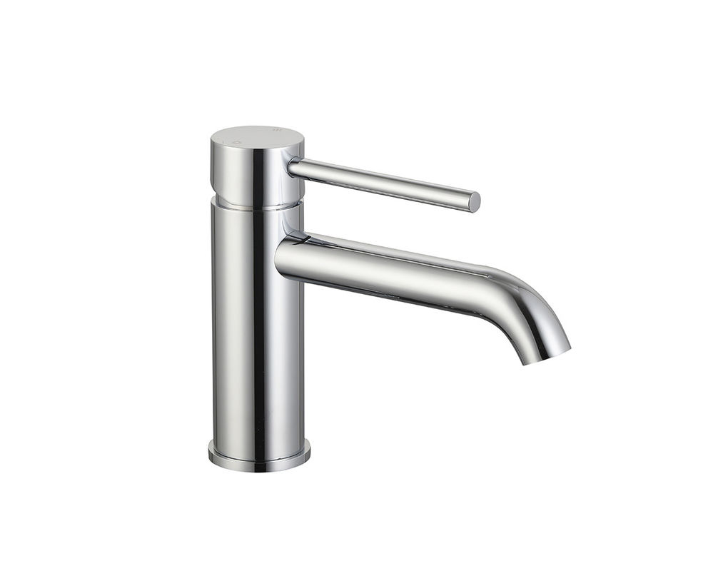 Chrome Kuningan Single Lever Basin Mixer Faucet Kamar Mandi Long Handle Air Dingin Dan Panas OEM