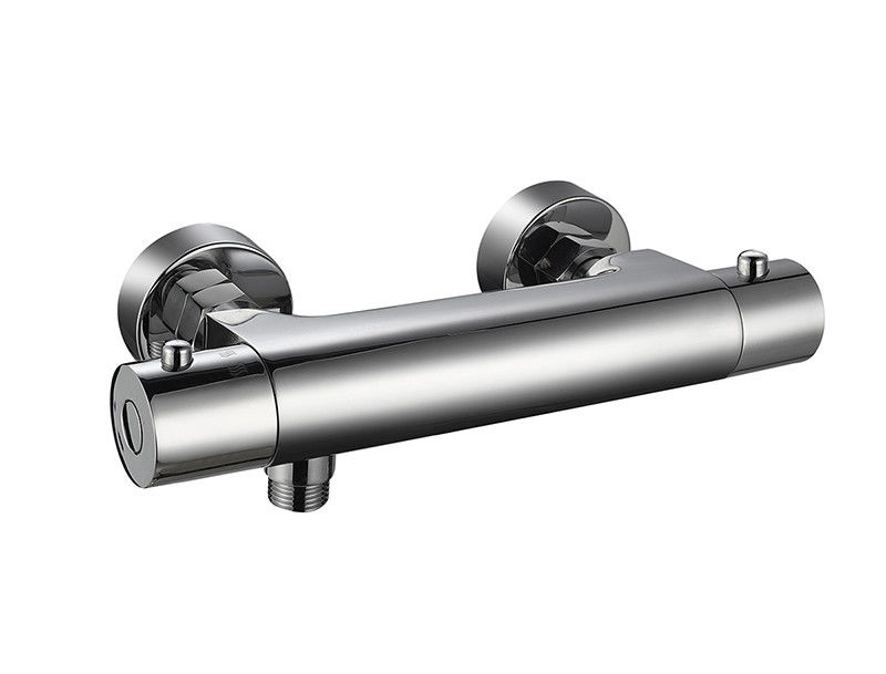Thermostaic Suhu Disesuaikan Shower Spout Mixer Kamar Mandi Warna Chrome Kuningan Keran OEM Bulat Klasik