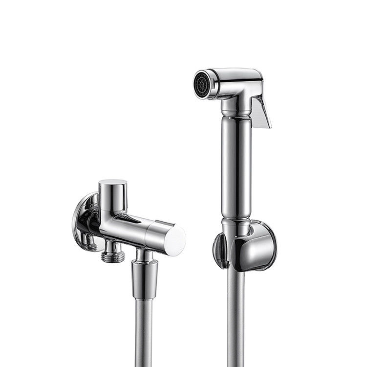Kuningan shattaf set shower bidet pemegang seng kuningan katup 2 arah PVC selang 1.50m head spray kuningan gagang toilet kamar mandi OEM
