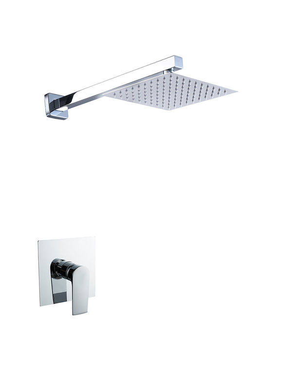 Single tuas tersembunyi di dinding mandi shower mixer chome kamar mandi kuningan keran dingin dan panas head shower OEM