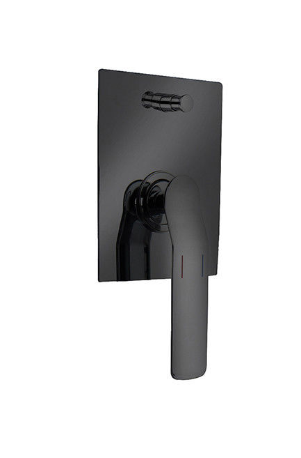 Single tuas tersembunyi 2 arah di dinding mandi shower mixer diverter matt hitam mandi kuningan keran OEM shower hujan head shower